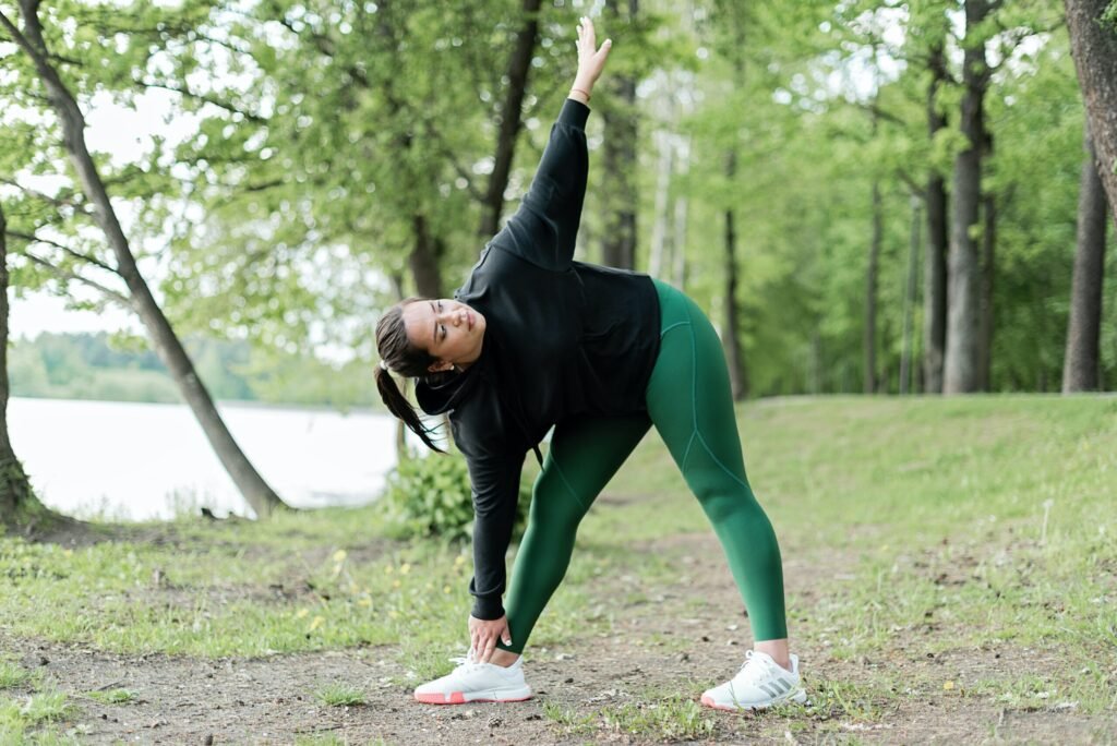 A Woman Exercising in the Park